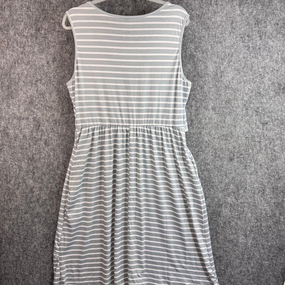 OUGES Women XXL Gray White Striped Sleeveless Cas… - image 3
